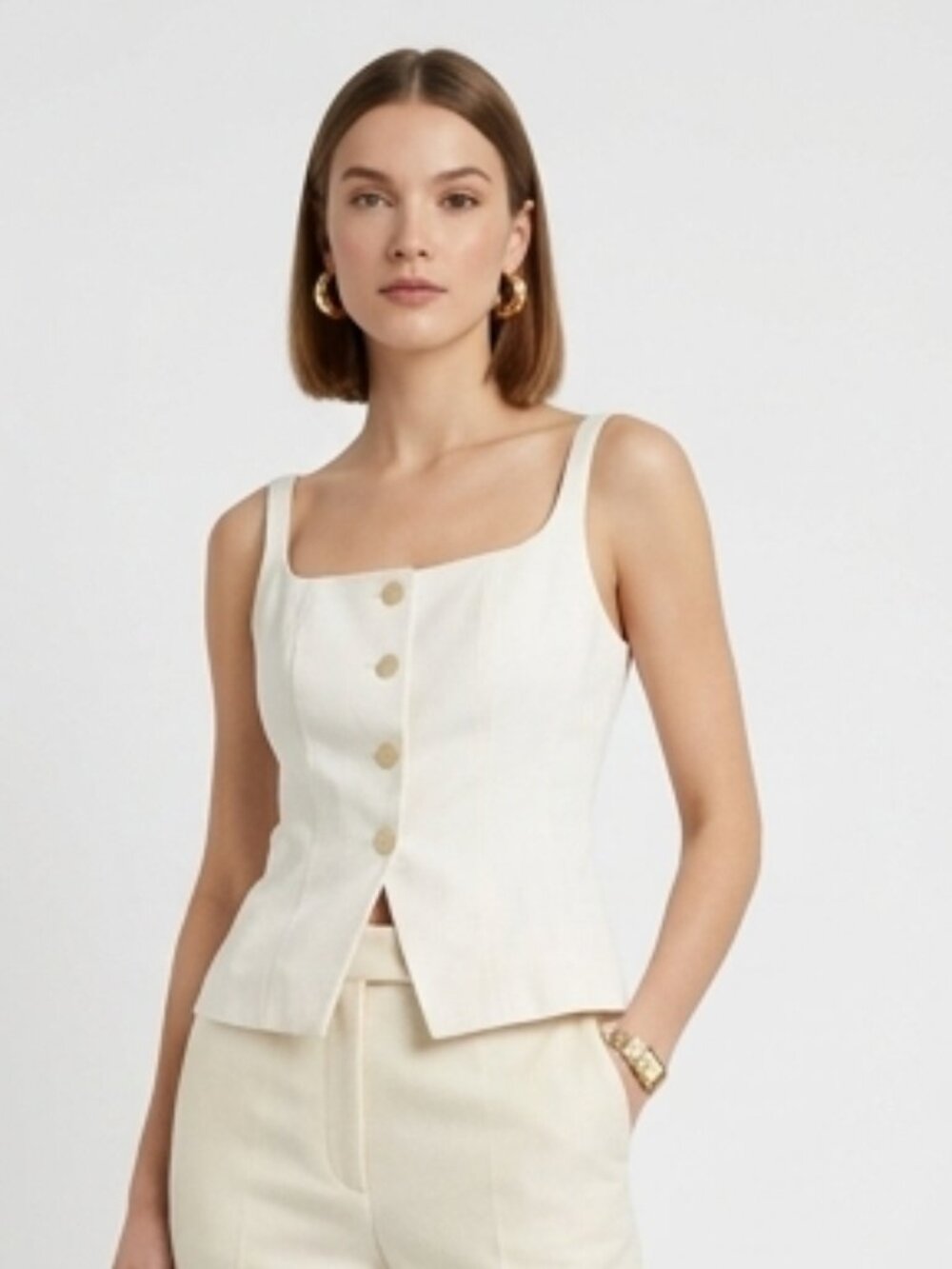 CHRISTIAN LACROIX Button-up Tank, SIZE 8 US